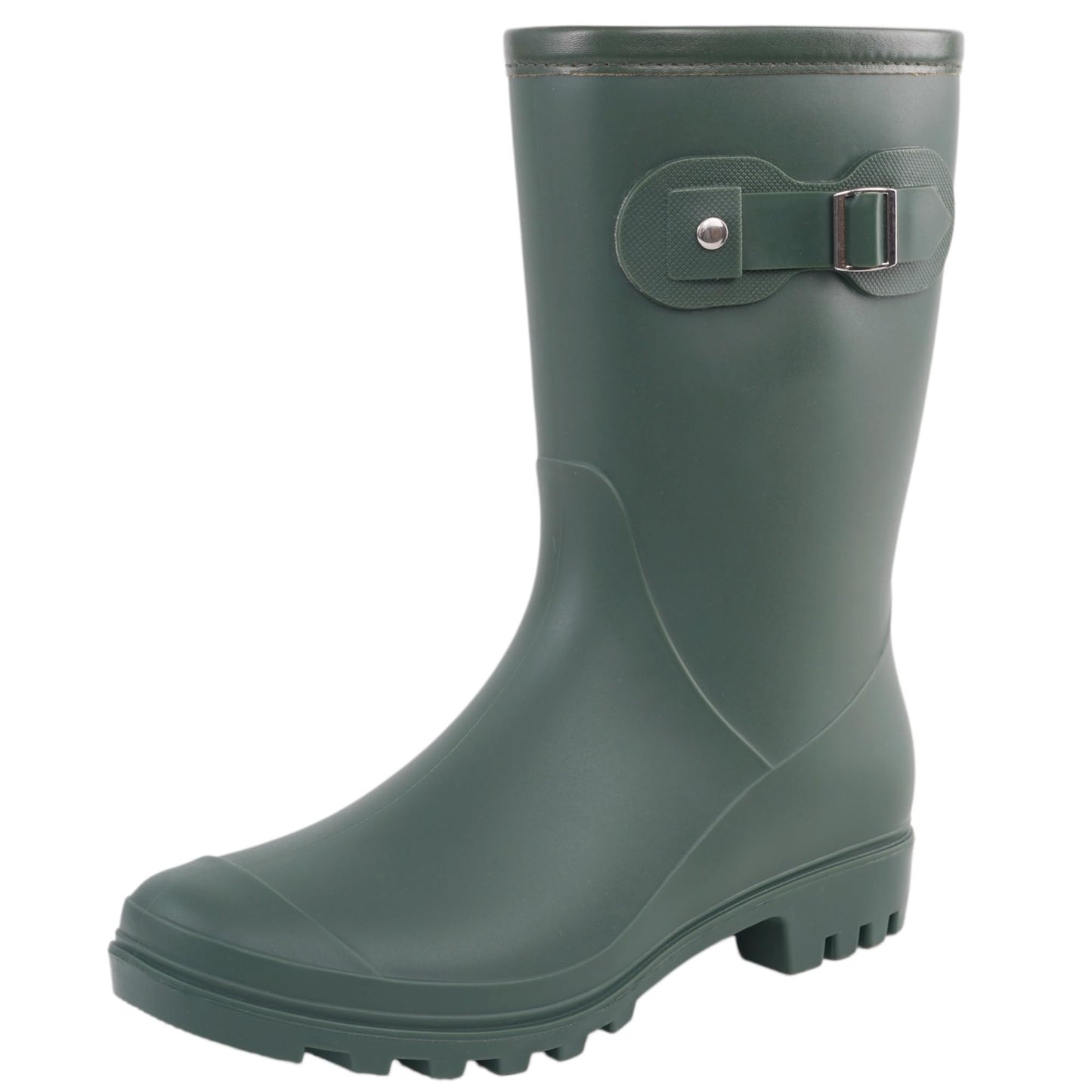 Women's Mid Calf Rain Boots Waterproof Fashion Garden Shoes Anti-slipping Rainboots For Women Comfortable Insole Light Rain Shoes
