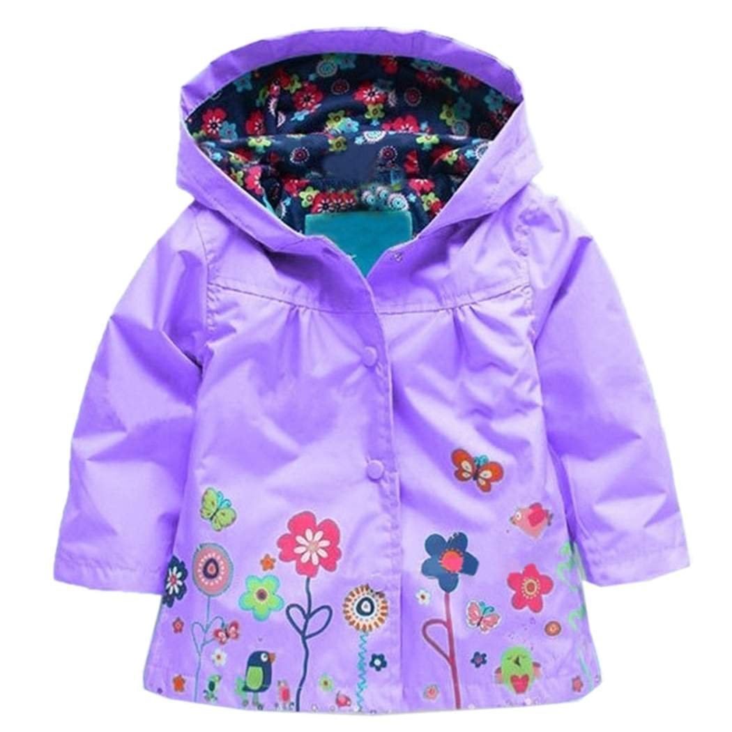 Arshiner Toddler Girls Waterproof Hooded Coat Jacket Outwear Raincoat