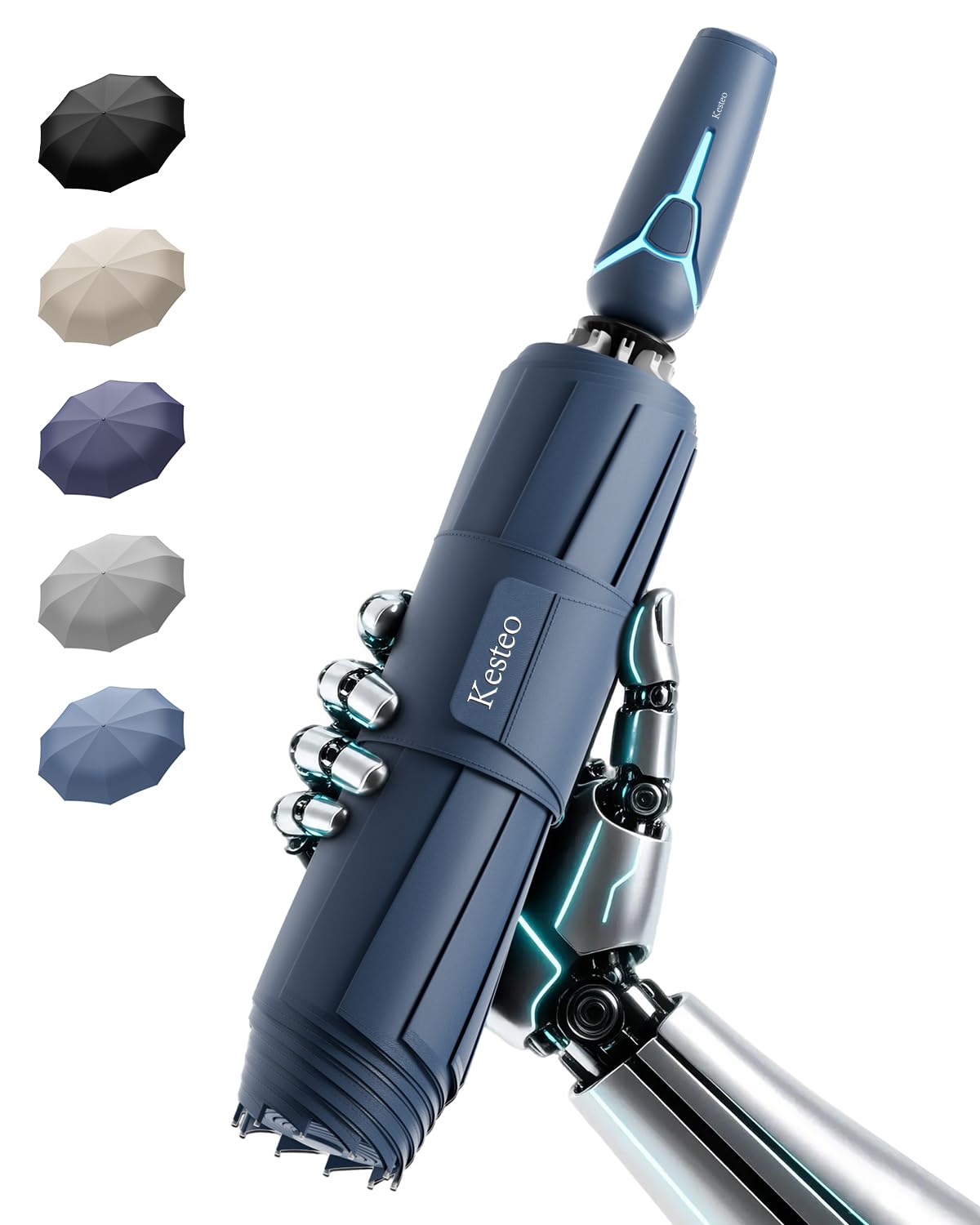 Windproof Travel Umbrella for Rain, Withstand 85MPH Winds, 52 Inch Automatic Reverse Fold Umbrellas Easy Auto Open Close, Portable Compact Umbrella Includes Cover Bag, Perfect for Travel, Car, Commute, Women Men, Backpack
