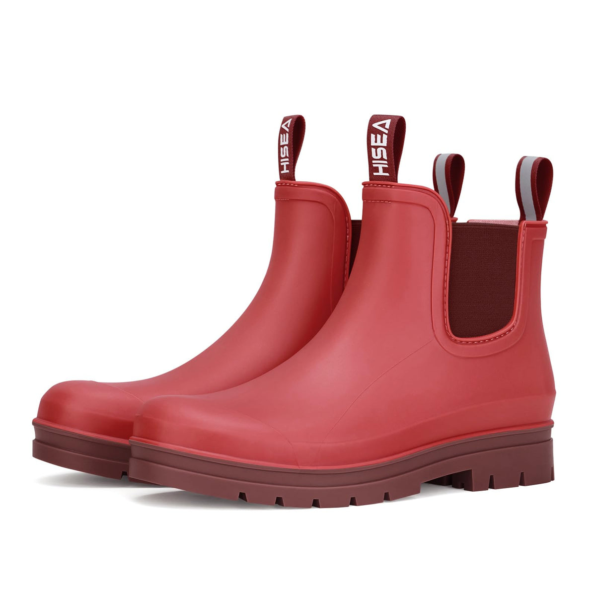HISEA Women's Short Rain Boots Waterproof Ankle Chelsea Boots | Fashion Rubber Garden Shoes Non-Slip Matte PVC Rainboots Lightweight Outdoor Work Booties for Gardening Farming Walking