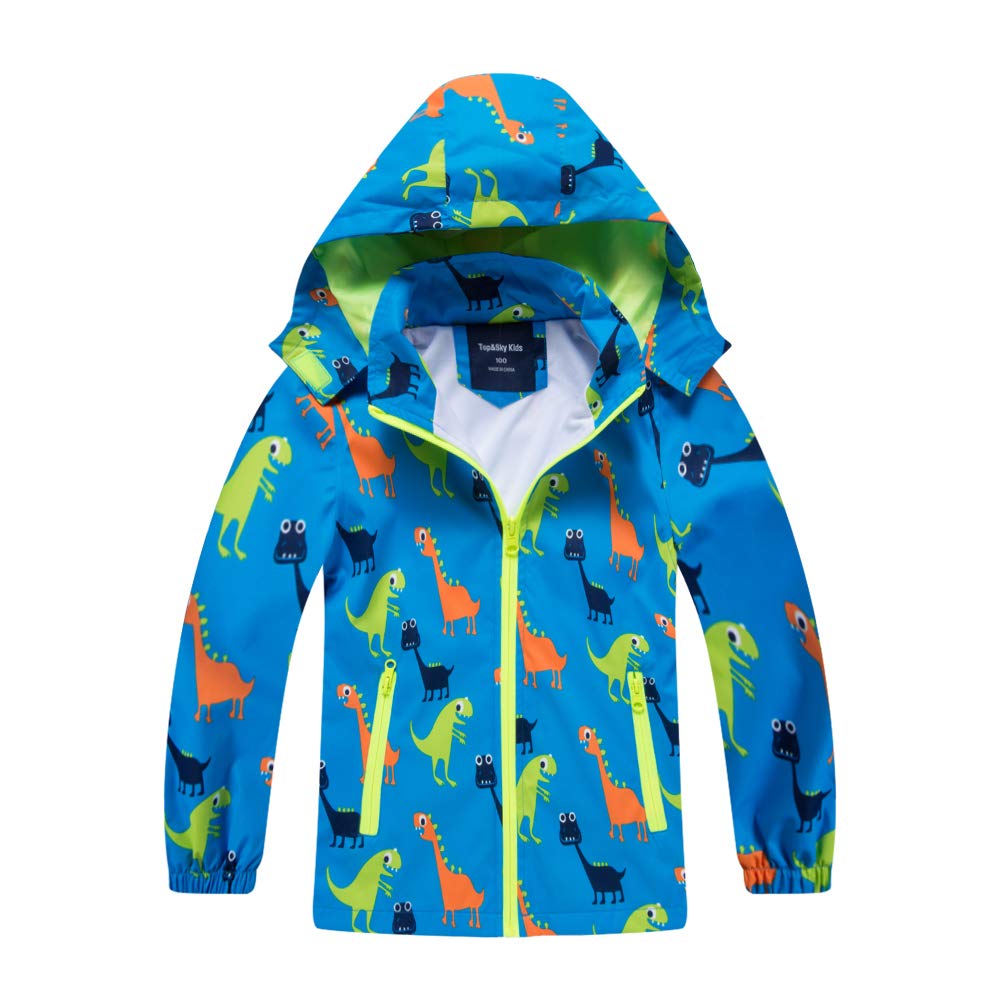 Boys Rain Jacket with Detachable Hood Lightweight Raincoats for Kids
