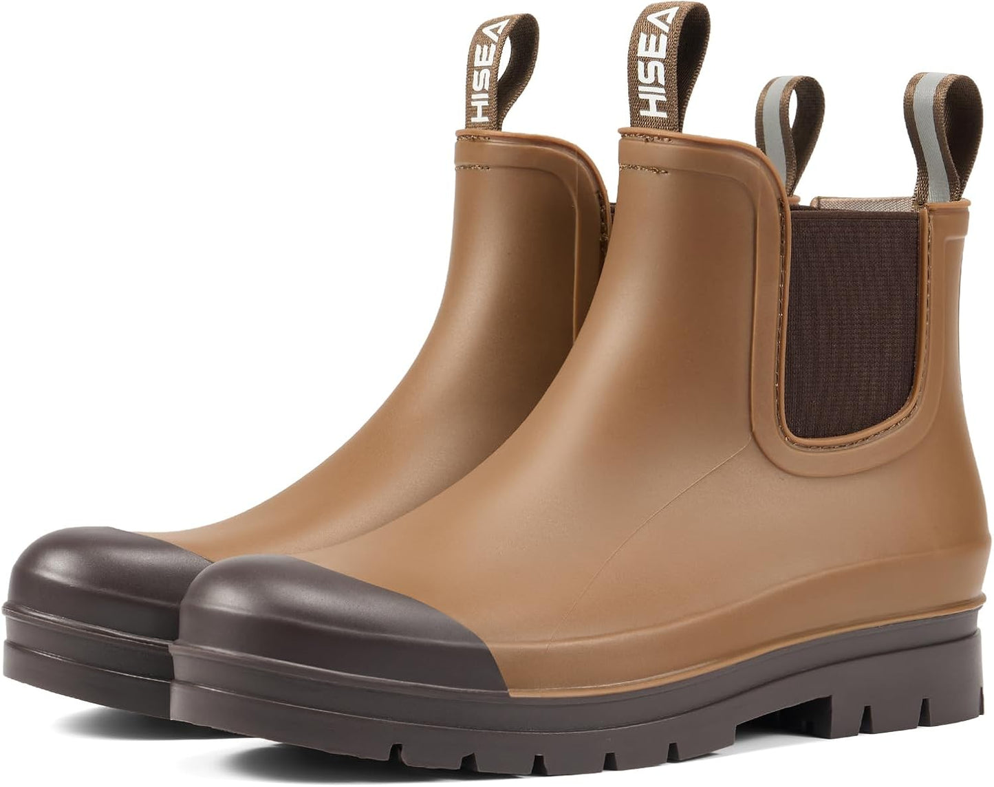 HISEA Women's Short Rain Boots Waterproof Ankle Chelsea Boots | Fashion Rubber Garden Shoes Non-Slip Matte PVC Rainboots Lightweight Outdoor Work Booties for Gardening Farming Walking