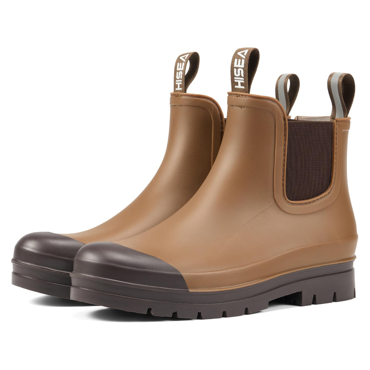HISEA Women's Short Rain Boots Waterproof Ankle Chelsea Boots | Fashion Rubber Garden Shoes Non-Slip Matte PVC Rainboots Lightweight Outdoor Work Booties for Gardening Farming Walking