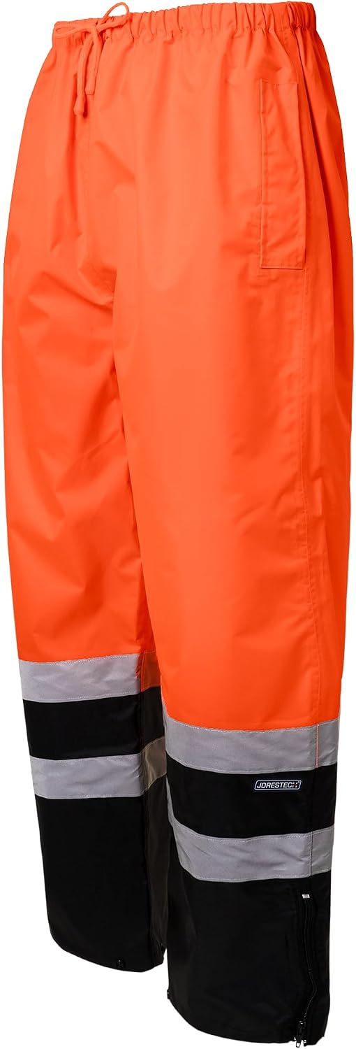 JORESTECH High Visibility Waterproof Safety Overall Pants: Reflective Stripes, ANSI Compliance, and Adjustable Bottoms