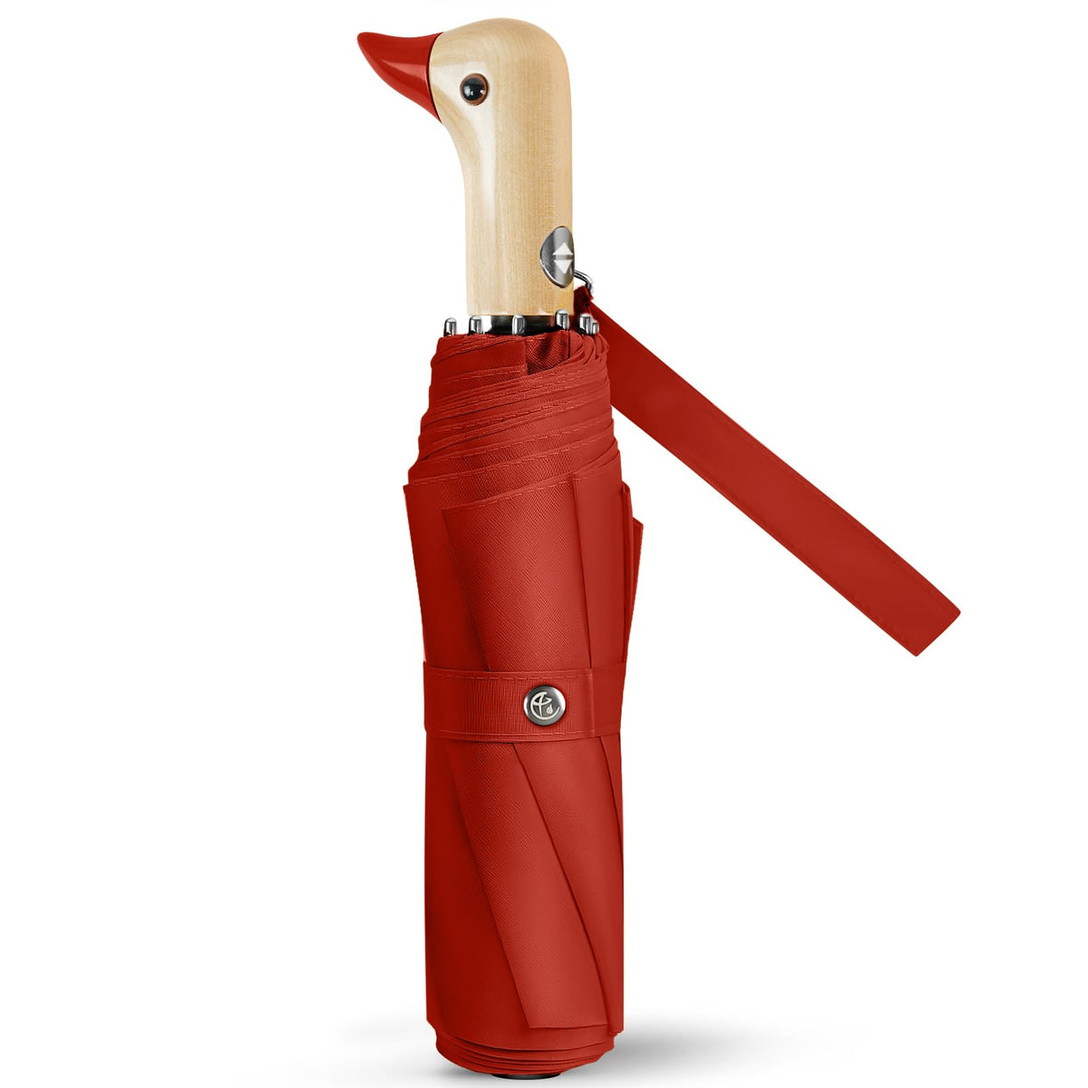 Duck Umbrella Cute Automatic Travel Size Compact Folding for Adults | Automatic duck wooden handle,Fit in handbag/backpack/suitcase,ideal gifts for women and kids