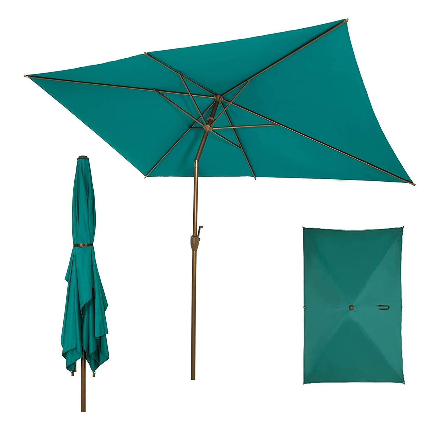 Abba Patio 9FT Lyon Outdoor Patio Umbrella Outdoor Table Umbrella with Push Button Tilt and Crank Market Umbrella 8 Sturdy Ribs UV Protection Waterproof for Garden Deck Backyard Pool, Black & Ivory