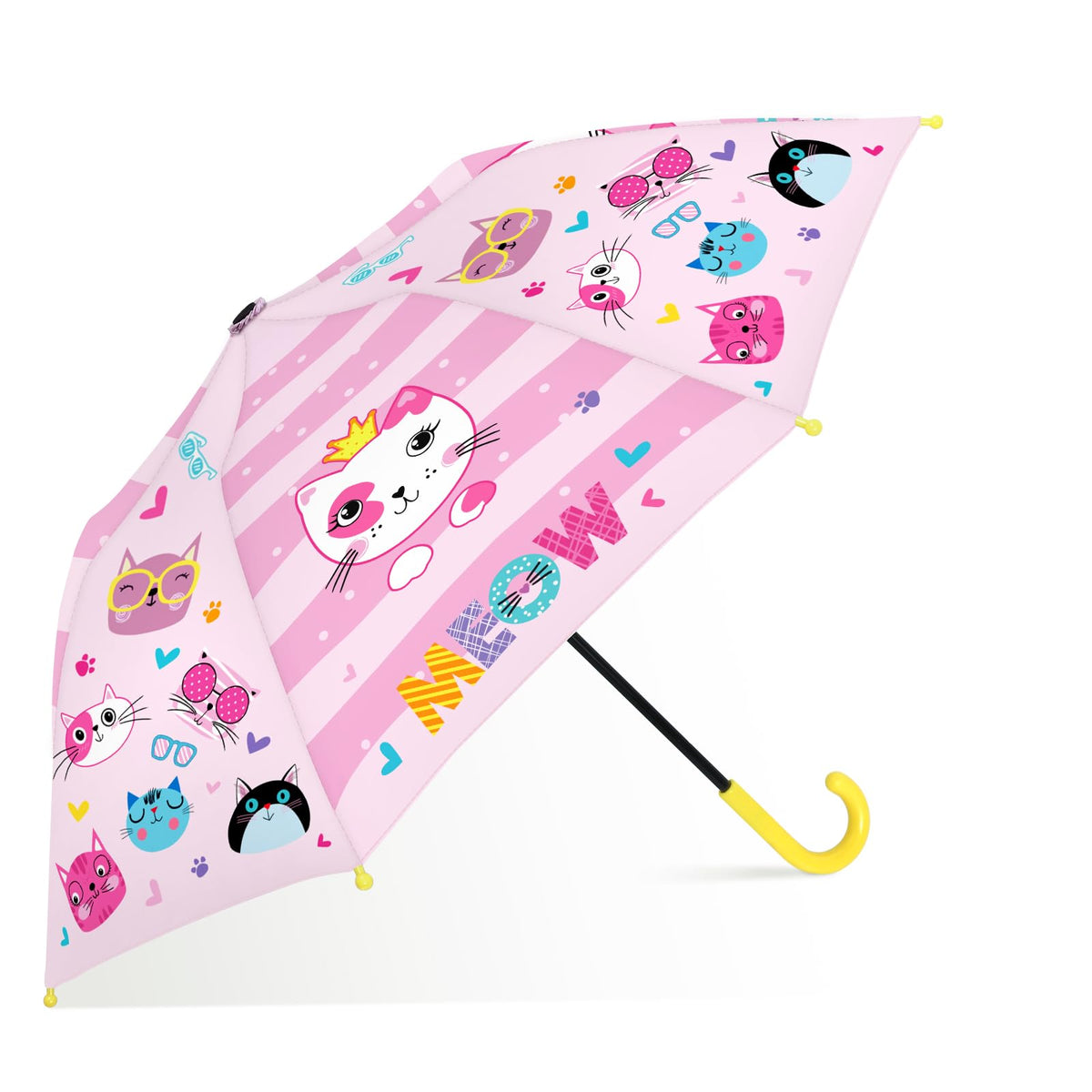 Kids Umbrella, Safety Windproof Umbrella with Easy-Grip Hook Handle for Toddler Girls and Boys