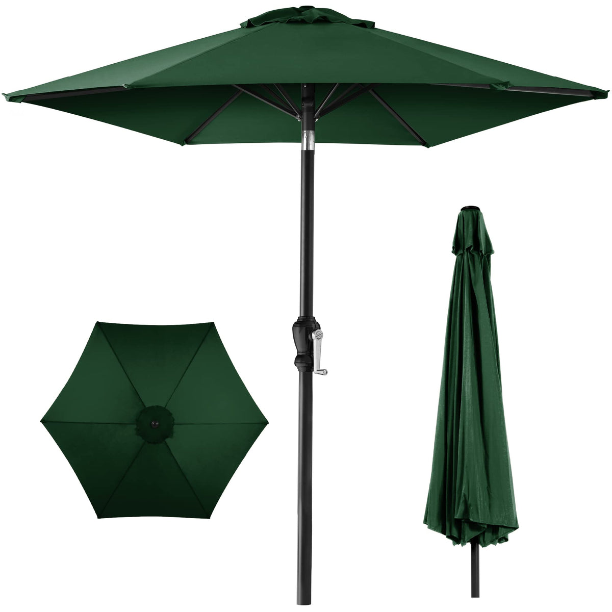 Best Choice Products 10ft Outdoor Patio Umbrella, Outdoor Table Umbrella, Yard Umbrella, Market Umbrella with 6 Sturdy Ribs, Push Button, Tilt and Crank - Sand