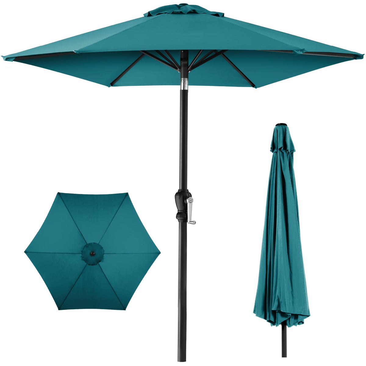 Best Choice Products 10ft Outdoor Patio Umbrella, Outdoor Table Umbrella, Yard Umbrella, Market Umbrella with 6 Sturdy Ribs, Push Button, Tilt and Crank - Sand