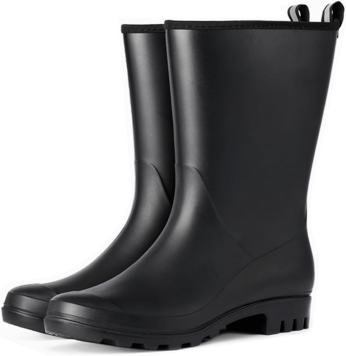 Wide Calf Women's Rain Boots Waterproof PVC Rubber Garden Boot Outdoor | Mid Height Women Rubber Boot Rain Shoes for Outdoor Matte Surface Gardening Rainboots Work Walking