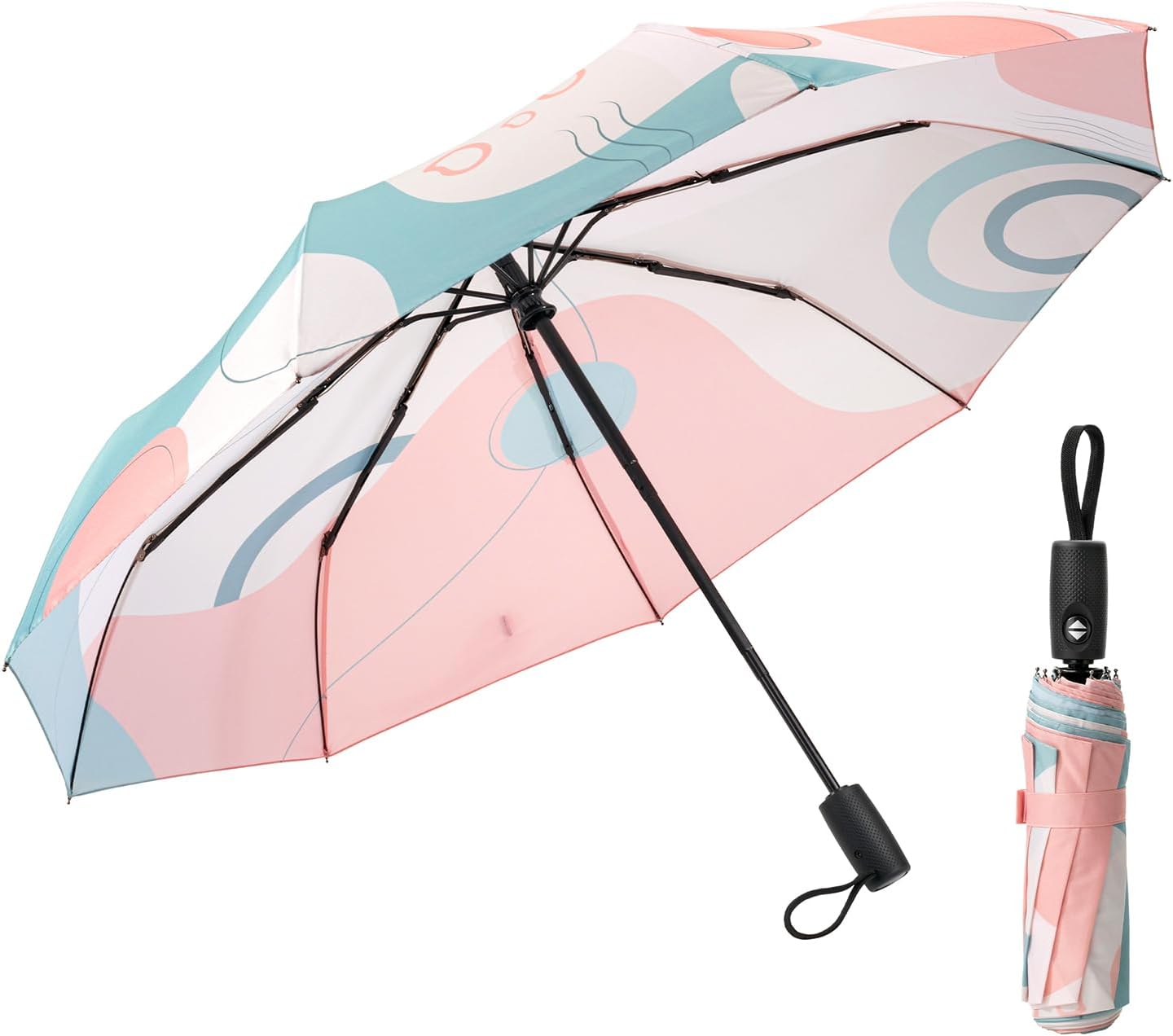 Mr. Pen- Windproof Travel Umbrella, Small Water-Resistant Automatic Folding Umbrella for Rain and Sun, Light, Compact and Portable for Women & Men, Fits Car & Backpack