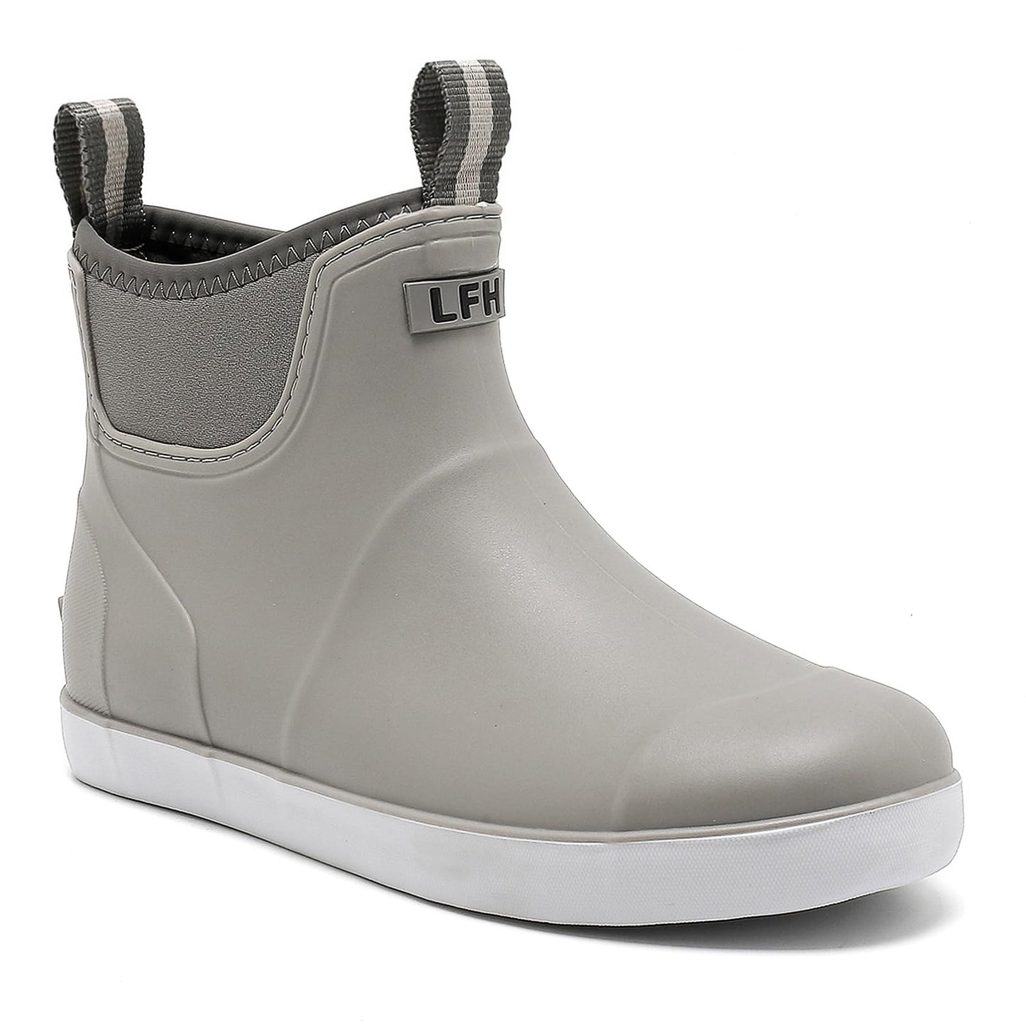 Mens Deck Boots Waterproof, Rubber Ankle Rain Booties For Fishing | Saltwater High-performance Footwear Chelsea Boots for Gardening Boating Camping Sailing