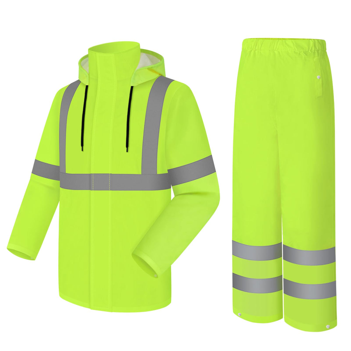 High Visibility Rain Pants, Hi Vis Rain Gear, Yellow, 4XL-5XL | High Vis Reflective Rain Pants for Men Women, Light Weight Safety Work Rain Gear for Outdoor Activities, Waterproof