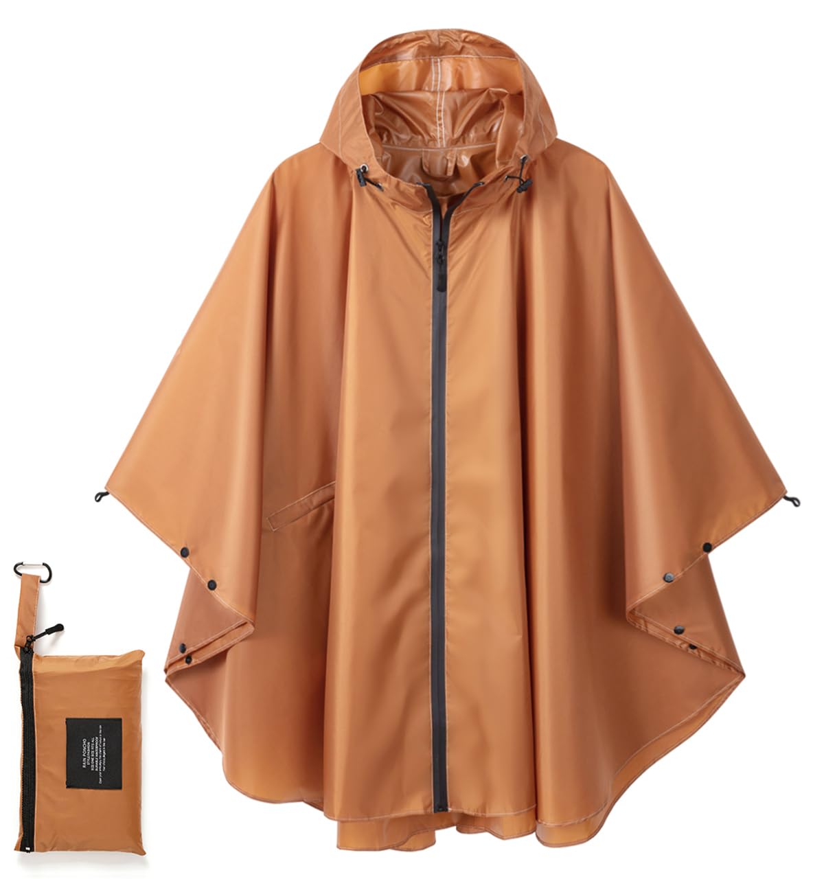 Fashion Hooded Rain Poncho Waterproof Raincoat Jacket with pocket for Women/Men/Adult