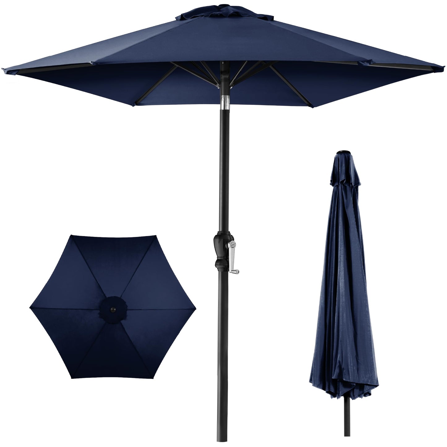 Best Choice Products 10ft Outdoor Patio Umbrella, Outdoor Table Umbrella, Yard Umbrella, Market Umbrella with 6 Sturdy Ribs, Push Button, Tilt and Crank - Sand