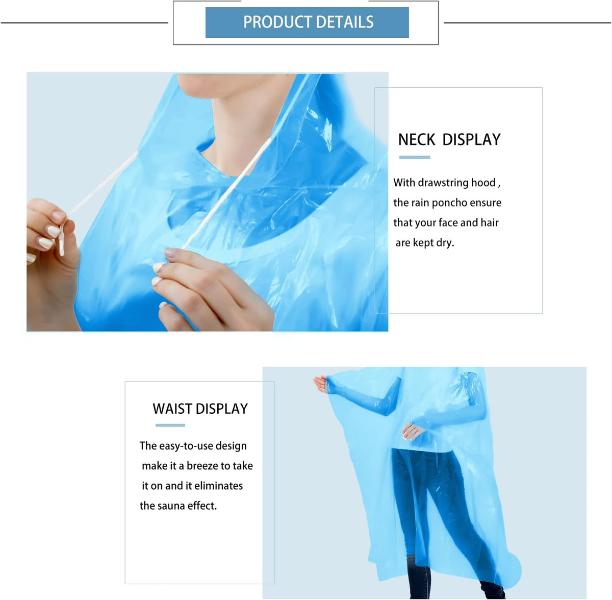 Disposable Rain Ponchos for Kids & Adults 6/10 Pack Extra Thick | Family Pack, Kids 6 Pack, Adults 6 & 10 Pack, Lightweight & Waterproof Emergency Ponchos for Travel & Theme Parks