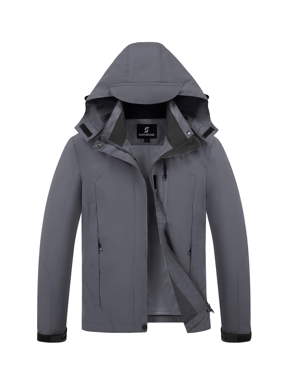 Womens Waterproof Rain jacket Lightweight Raincoat with Removable Hood | rain coat, windbreaker, breathable, 4 zip pockets, velcro cuffs, 2-way storm flap, mesh lining, active outdoor, camping