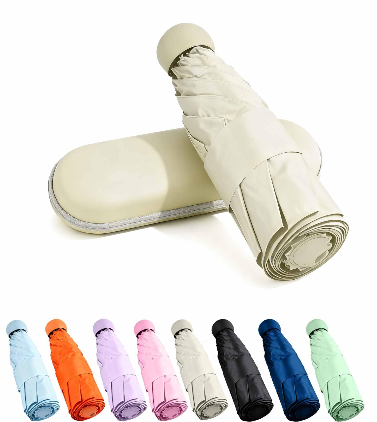 MRTLLOA Travel Essentials Mini/Compact Umbrella for Purse | Small Lightweight, UV Sun Protection, Tiny Umbrella for Men and Women