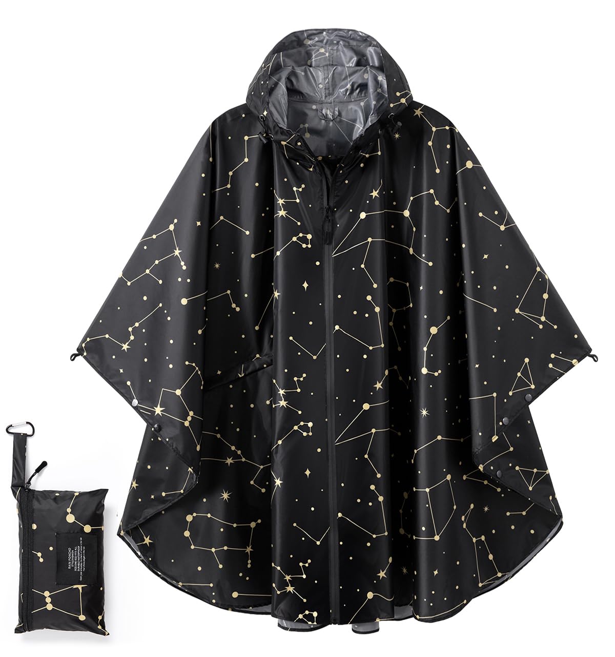 Fashion Hooded Rain Poncho Waterproof Raincoat Jacket with pocket for Women/Men/Adult