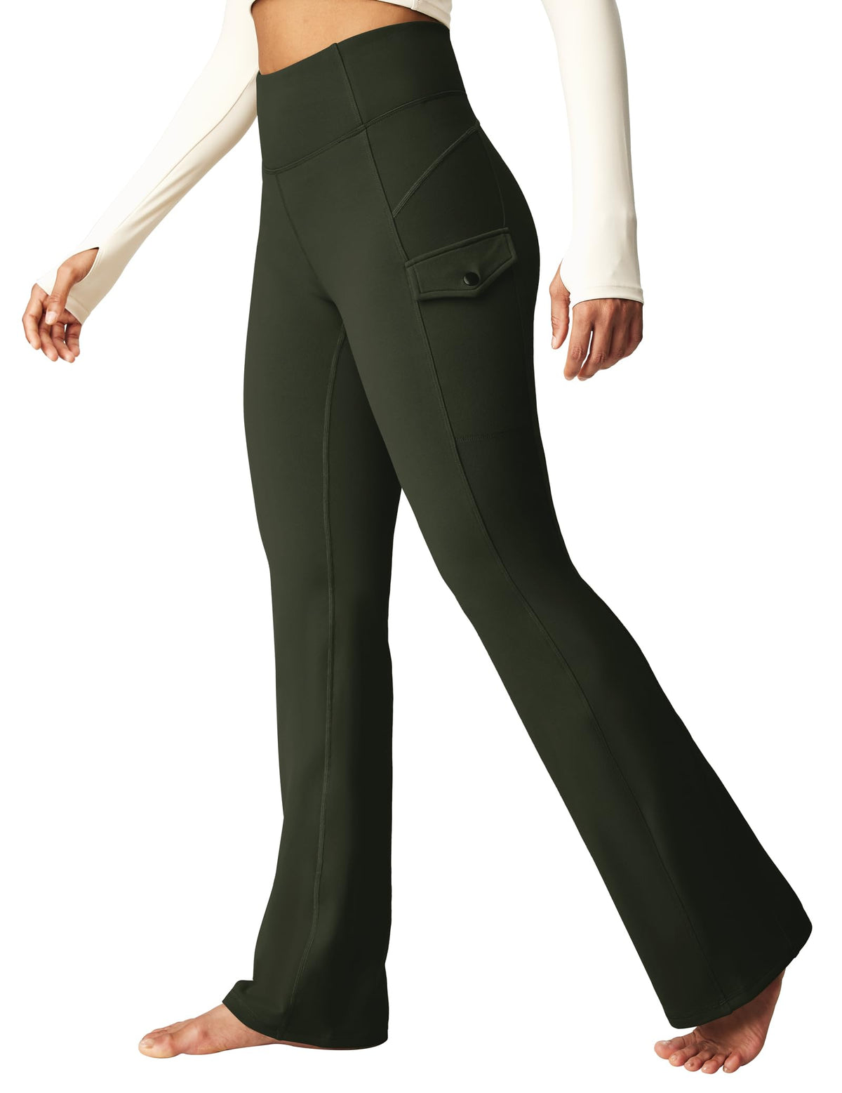 Cargo Pants Women Fleece Lined Leggings Waterproof Hiking Pants Women Thermal Pants Warm Wide Leg Sweatpants Winter