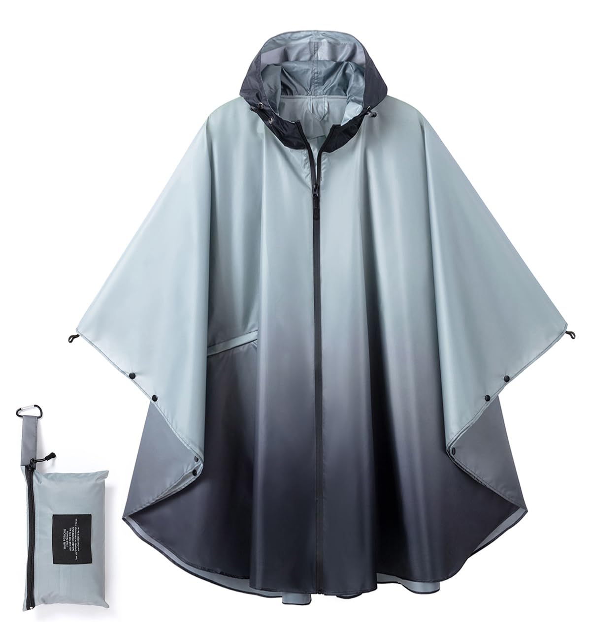 Fashion Hooded Rain Poncho Waterproof Raincoat Jacket with pocket for Women/Men/Adult