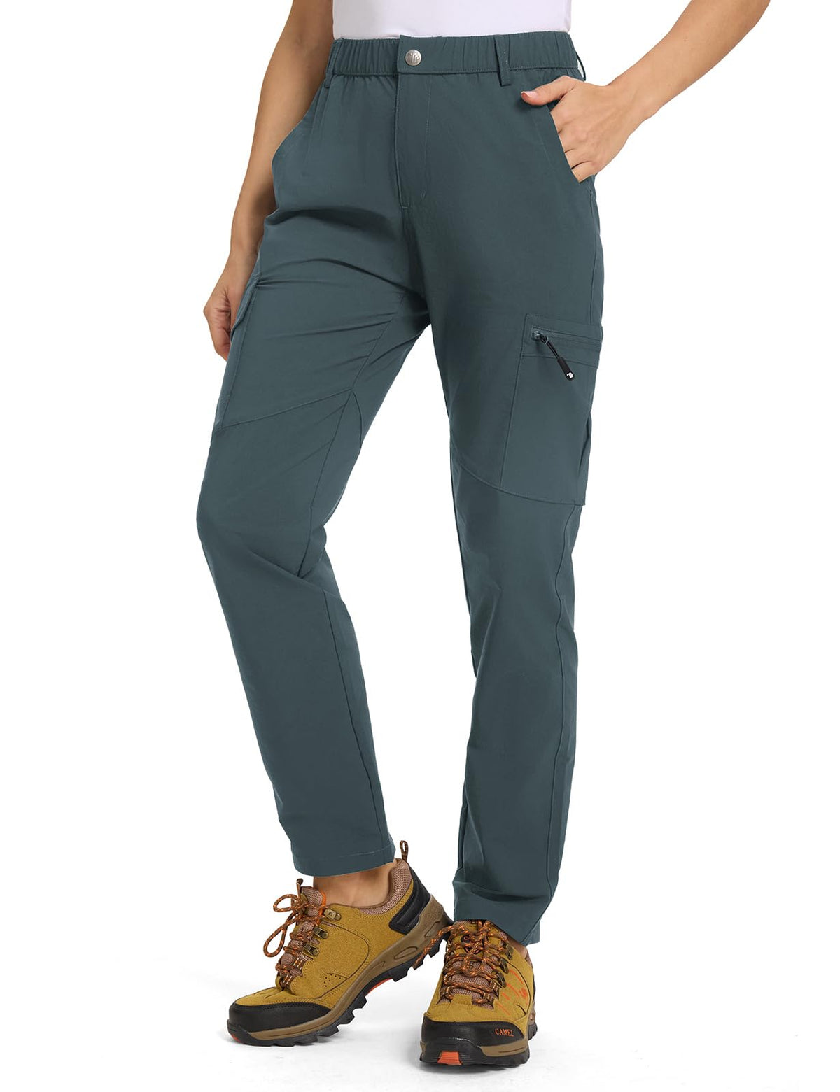 TBMPOY Women's Hiking Cargo Pants Lightweight Water Resistant Quick Dry Fishing Camping Travel Work Pant with 6 Pockets