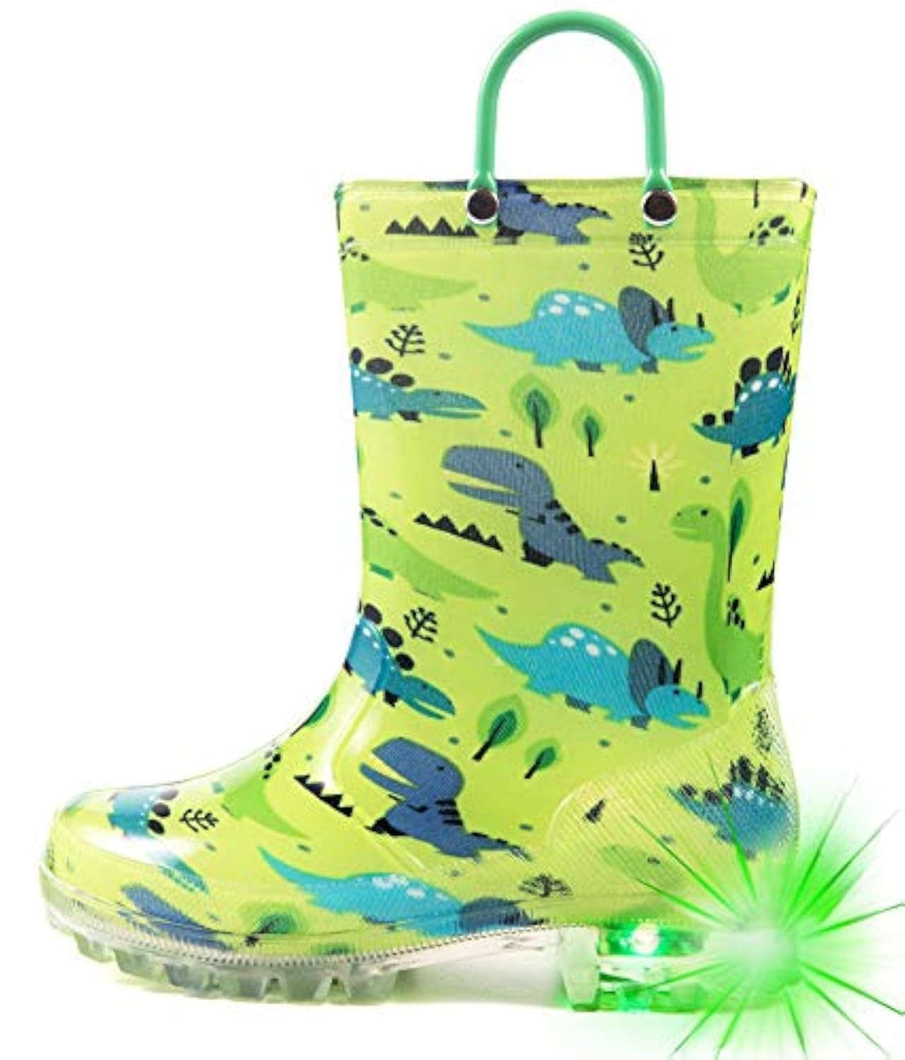 HugRain Light Up Rain Boots for Little Kids