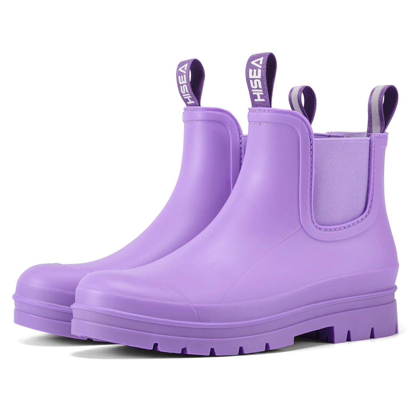 HISEA Women's Short Rain Boots Waterproof Ankle Chelsea Boots | Fashion Rubber Garden Shoes Non-Slip Matte PVC Rainboots Lightweight Outdoor Work Booties for Gardening Farming Walking