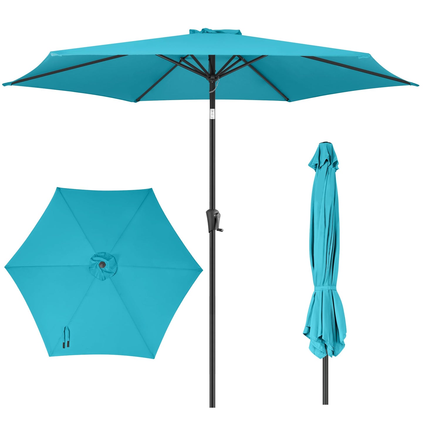 Patio Umbrella Rectangular with Button Tilt, 6.5 x 10ft Ivory | Waterproof UV Protection, Rectangle Porch Deck Umbrella for Pool, Table, Garden, Backyard, Provides Shade