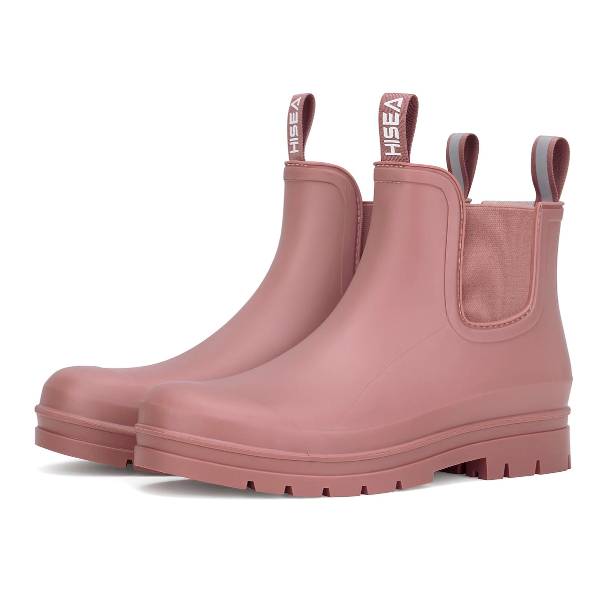 HISEA Women's Short Rain Boots Waterproof Ankle Chelsea Boots | Fashion Rubber Garden Shoes Non-Slip Matte PVC Rainboots Lightweight Outdoor Work Booties for Gardening Farming Walking
