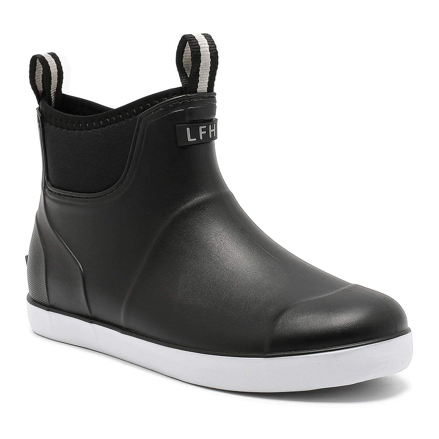 Mens Deck Boots Waterproof, Rubber Ankle Rain Booties For Fishing | Saltwater High-performance Footwear Chelsea Boots for Gardening Boating Camping Sailing