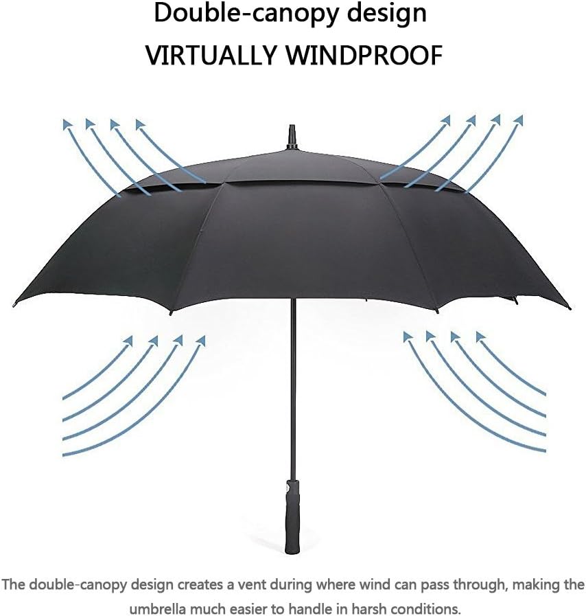 G4Free 47/54/62/68/72 Inch Golf Umbrella Windproof Auto Open Large Umbrella | Oversized Stick Umbrella, Extra Large, Vented Double Canopy, Waterproof 210T Pongee Fabric, Fiberglass Frame, EVA Foam Handle