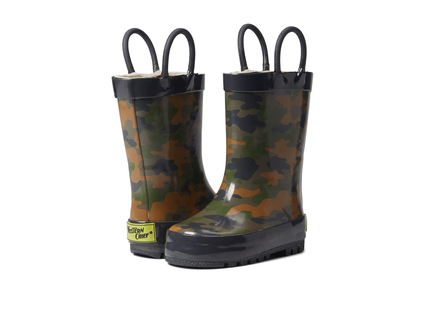 Western Chief Boys Waterproof Printed Rain Boot with Easy Pull On Handles