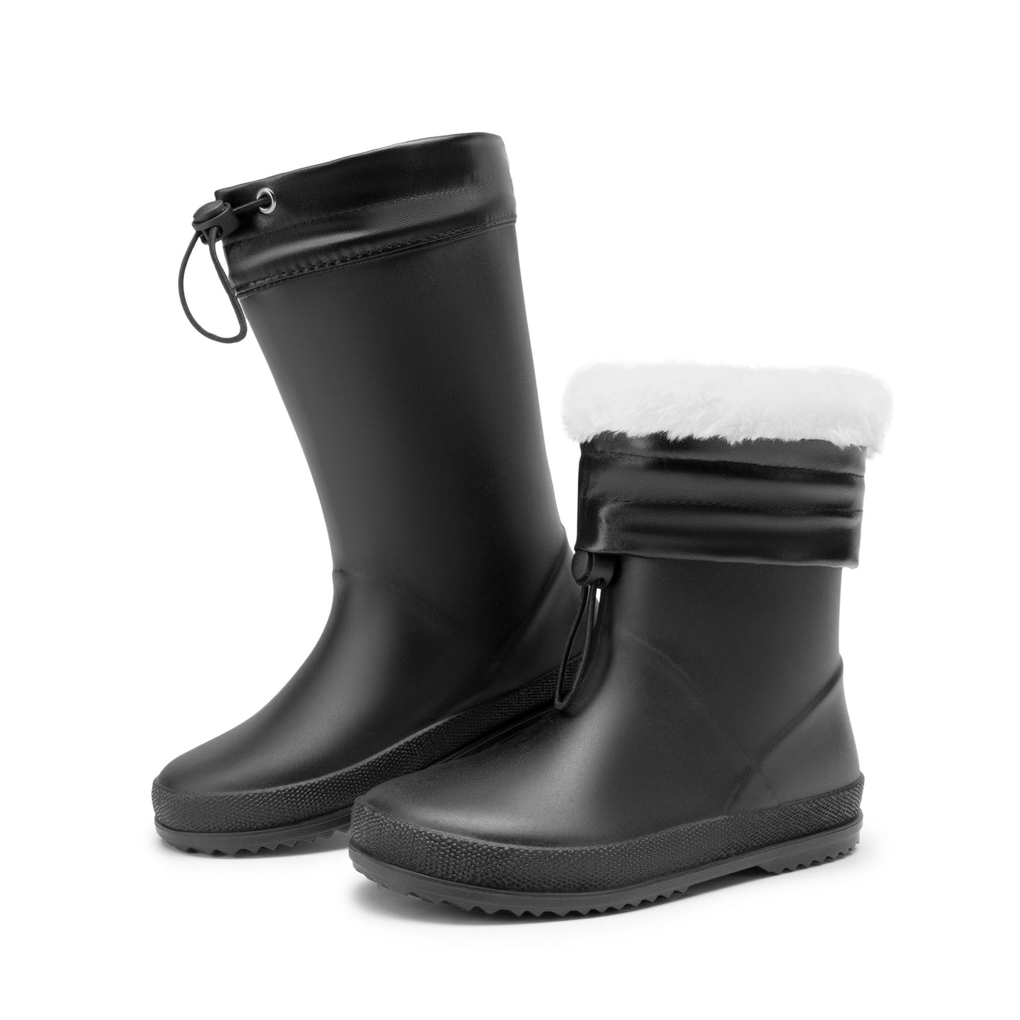 DREAM PAIRS Kids Waterproof Fleece Lined Rain Boots | Lightweight,Non-Slip Outsole,Easy-On,Outdoor Rainy Play,Unisex Boys Girls Toddler