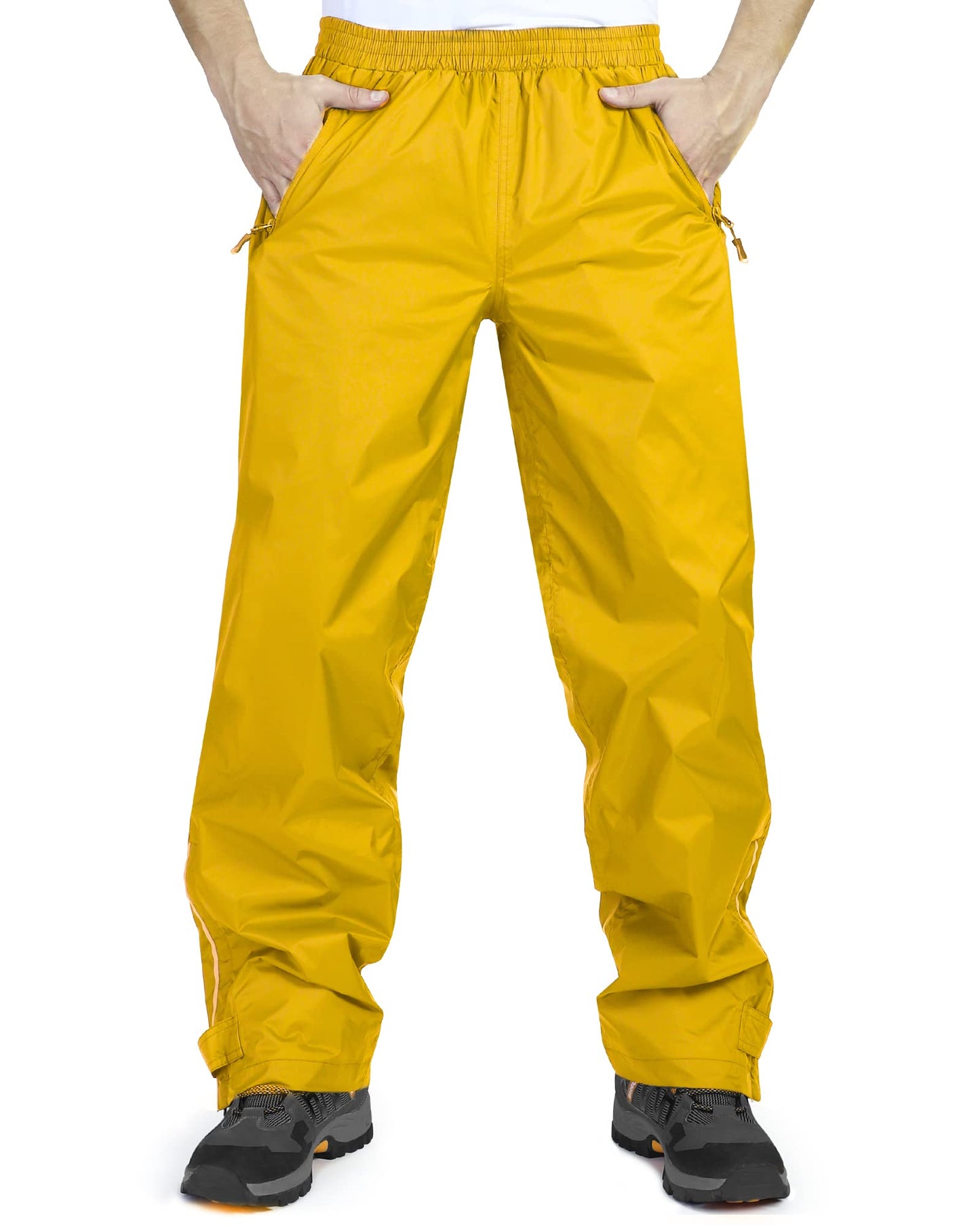 33,000ft Men's Rain Pants, Waterproof Rain Over Pants, Windproof Outdoor Pants for Hiking, Fishing