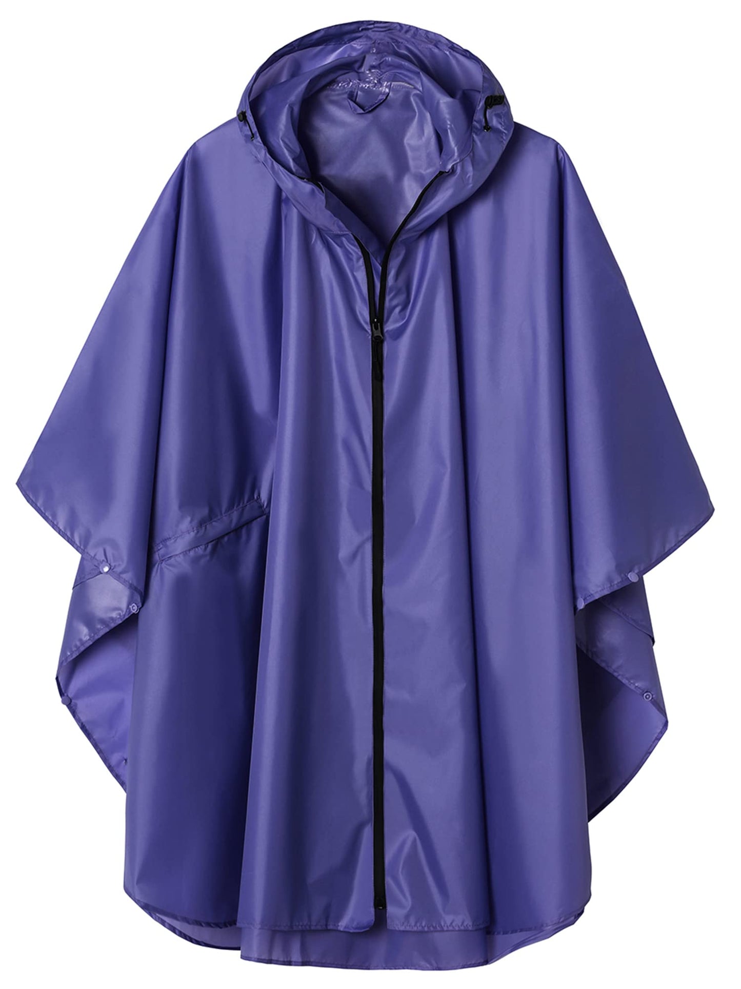 SaphiRose Adult Rain Poncho Waterproof Hooded Zipper Raincoat with Pockets | OEKO-TEX Certified 100% Polyester, Lightweight Packable Storage Pouch, Heat-Sealed Seams, Quick-Dry for Outdoor Hiking