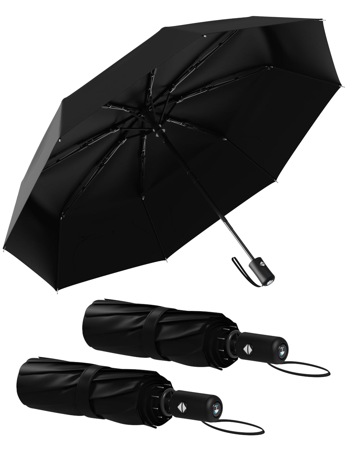 Rain-Mate Windproof Compact Umbrellas for Rain - Strong Reinforced Fiberglass Rib Design & Auto Open & Close - Portable Folding Travel Umbrella - Lightweight & Packable for Women & Men, Easy Collapse