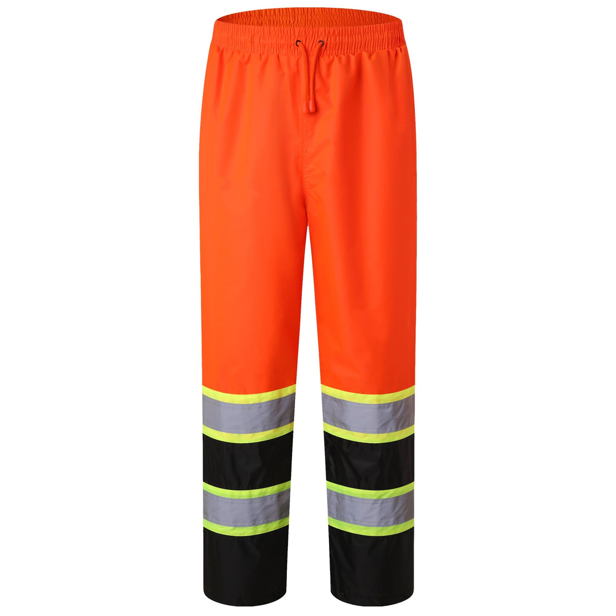 JKSfafety Rain Pants Men with Hi Vis 3M Reflective Strips Black XL | Rain Pants for Men Women Waterproof Breathable Mesh Lining 4 Reflective Tapes for Construction & Outdoor Work Day and Nigtht