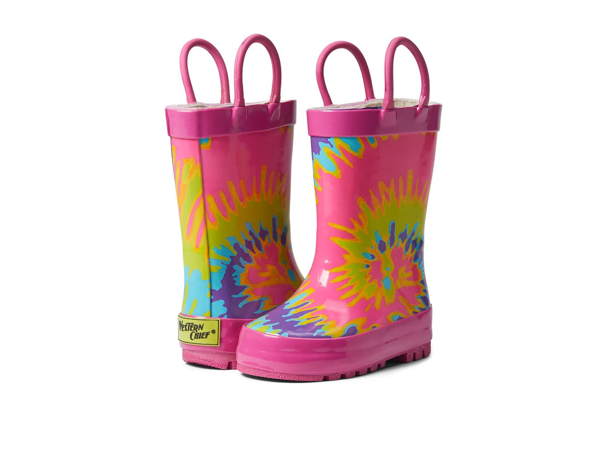 Western Chief Boys Waterproof Printed Rain Boot with Easy Pull On Handles