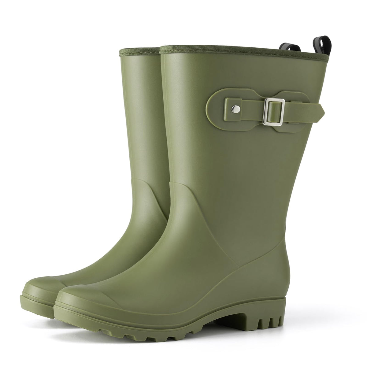 HISEA Women's Waterproof Rubber Rain Boots Lightweight Garden Shoes | Mid Calf Footwear, Anti-Slip Sole, Wide Mud Boots Warm and Comfortable for Barn, Yard Work, Walking