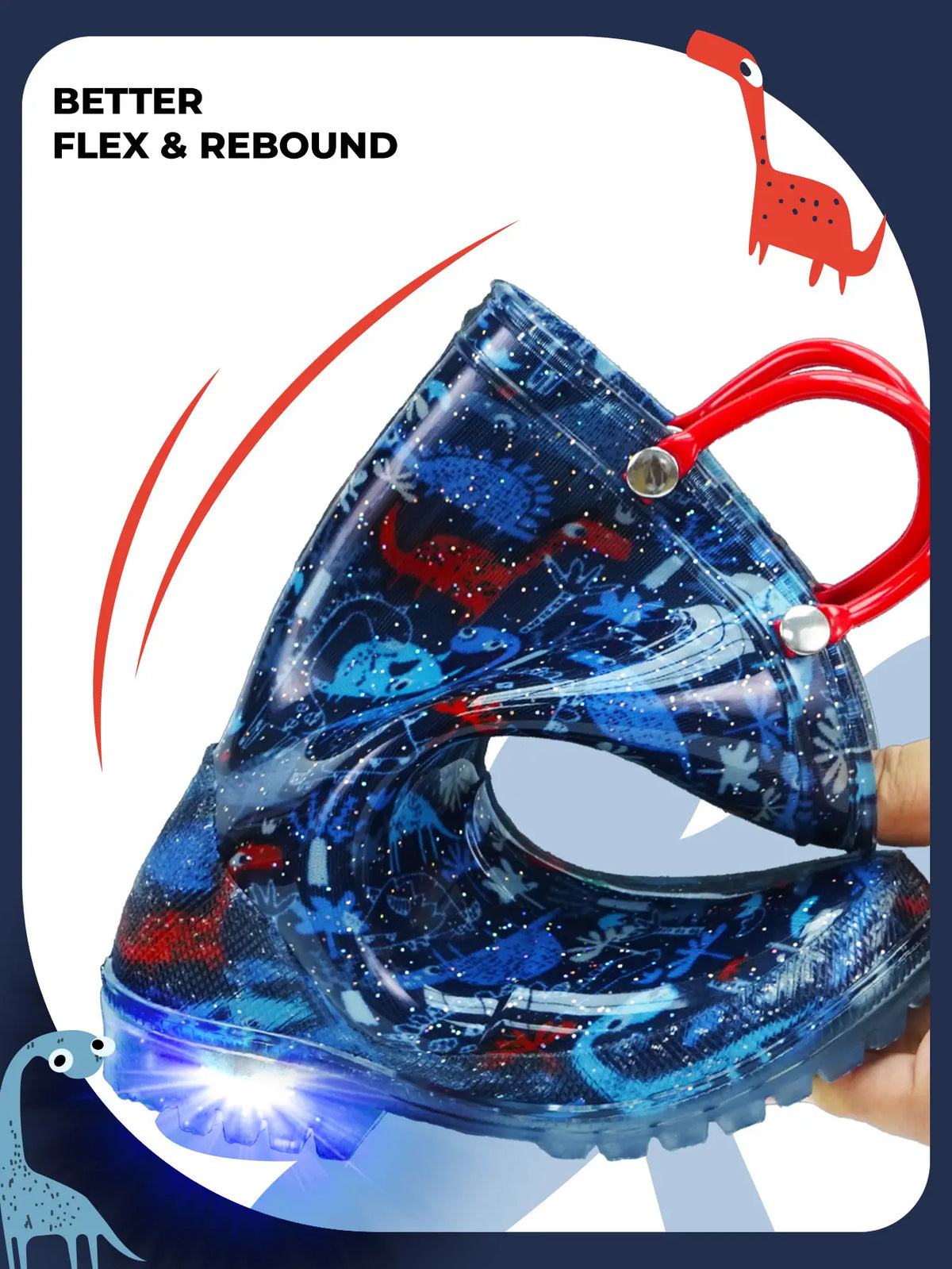 Light Up Dinosaur Rain Boots – Perfect for Rainy Days