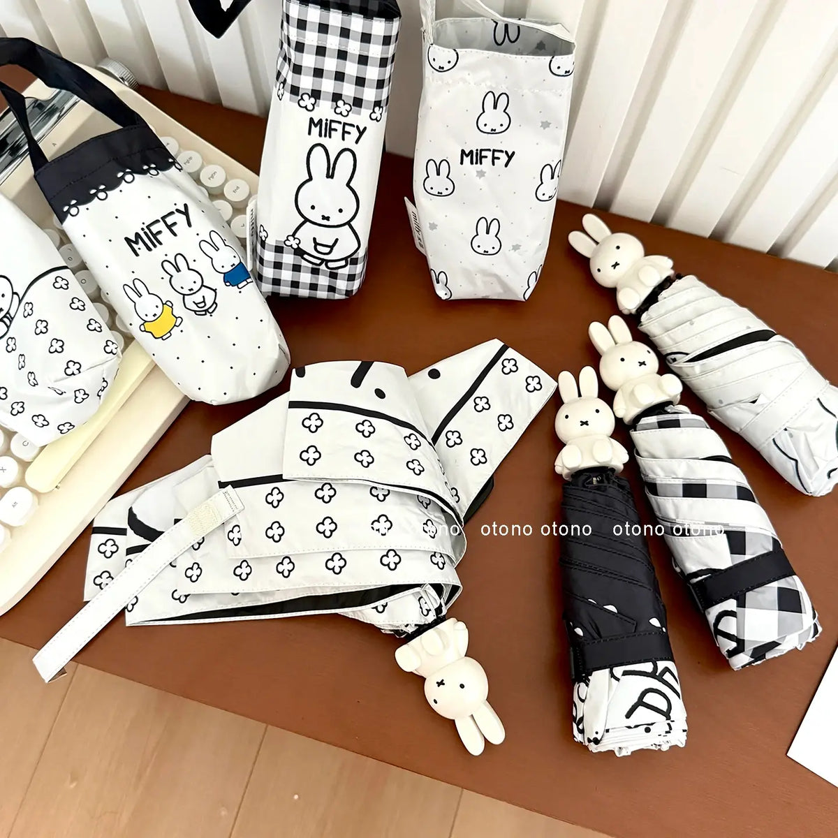Kawaii Miffy Rabbit Umbrella Cute Cartoon Doll on Ins Portable Sun Protection Umbrella That Can Be Used in All Weather
