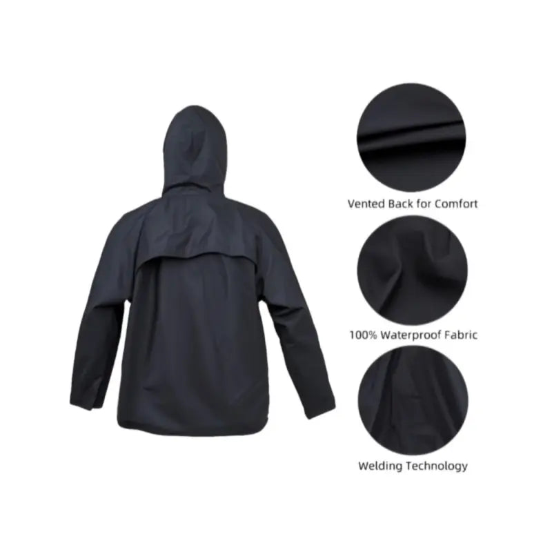 EVA Ultra-Lite Rain Coat with Pants for Men Women Waterproof Rain Suit for Sport, Breathable Lightweight Rainwear with Pants Rain ,Rain Suits for Ultra-Lite Waterproof Protective Rain coats Rain Gear Workwear (Black)
