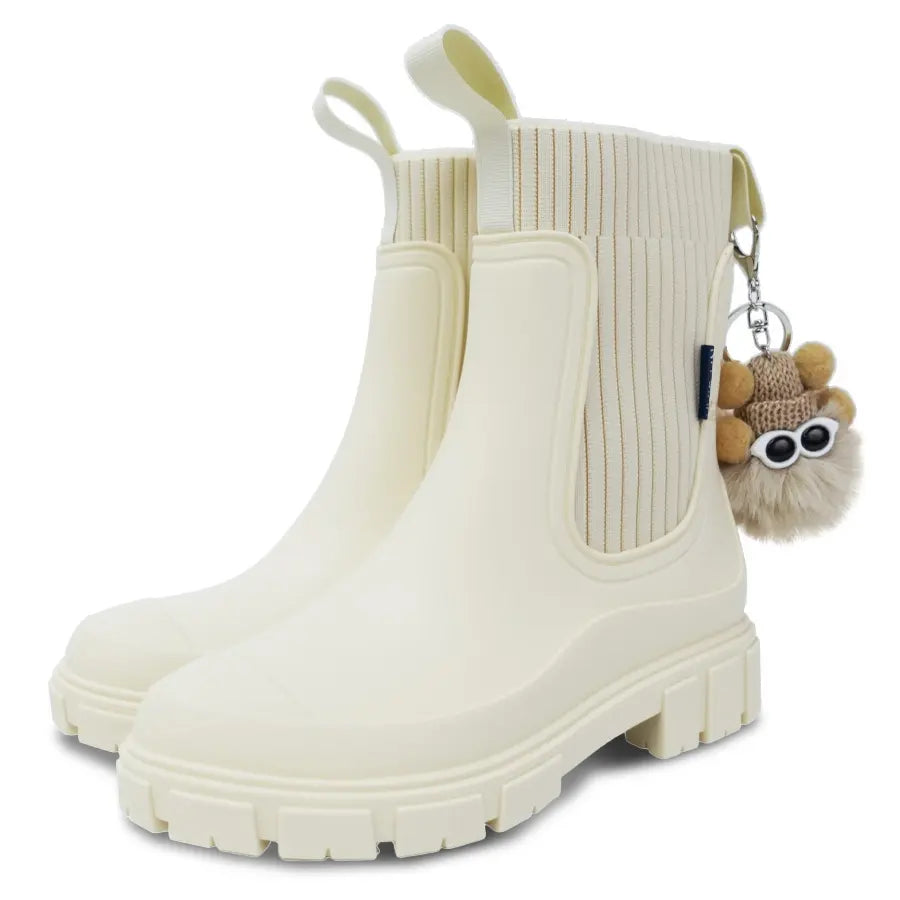 Women’s Chelsea Rain Boots, Waterproof Non-Slip Ankle Boots for Rainy Day Outdoor Wear