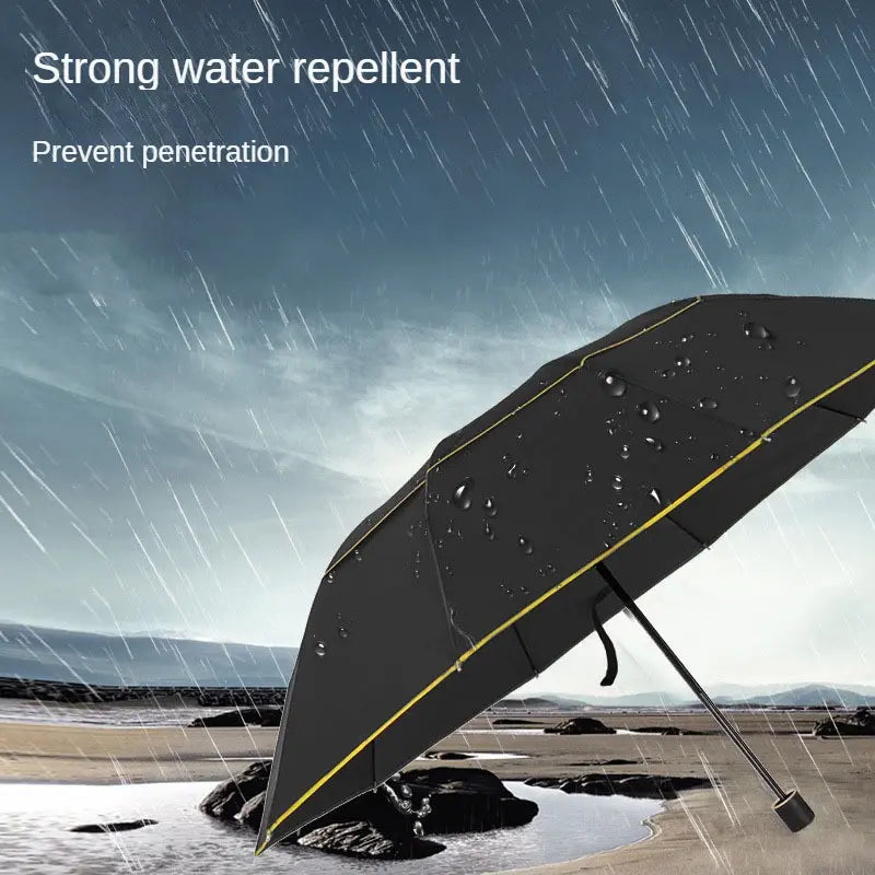 Large Folding Umbrella, 10-Rib Wind-Resistant Rain & Sun Protection, 110cm Diameter, Durable Lightweight Travel Umbrella
