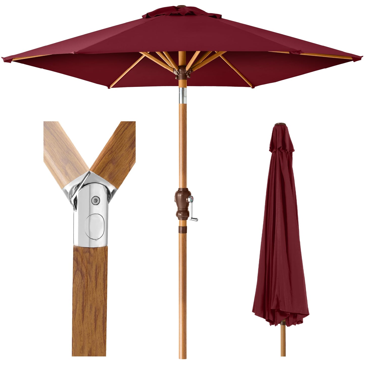 Best Choice Products 10ft Outdoor Patio Umbrella, Outdoor Table Umbrella, Yard Umbrella, Market Umbrella with 6 Sturdy Ribs, Push Button, Tilt and Crank - Sand