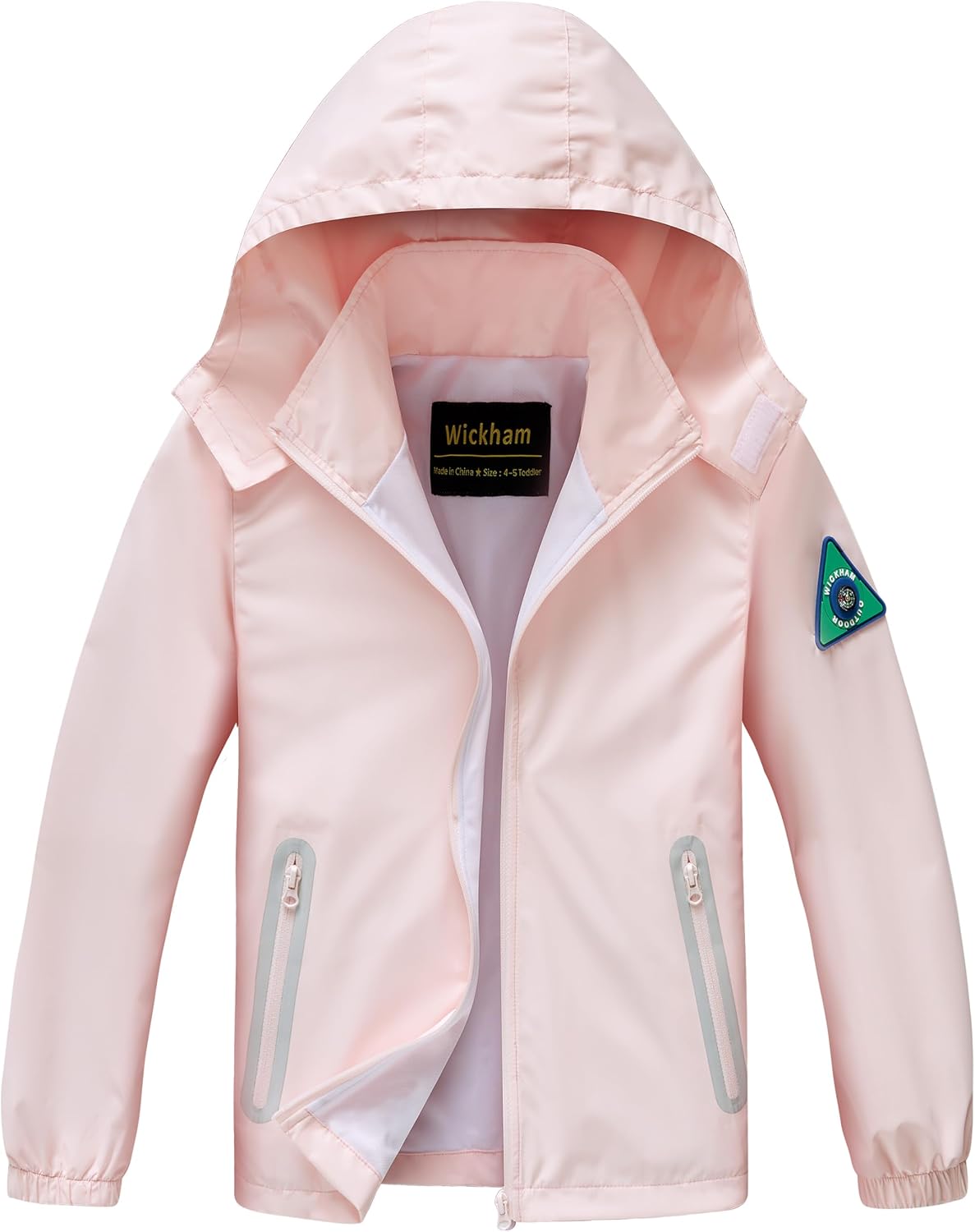 WICKHAM Boys Girls Waterproof Rain Jacket Lightweight Hooded Coat | Breathable Mesh Lining, Easy to Fold Design, Comfortable for School and Outdoor Activities