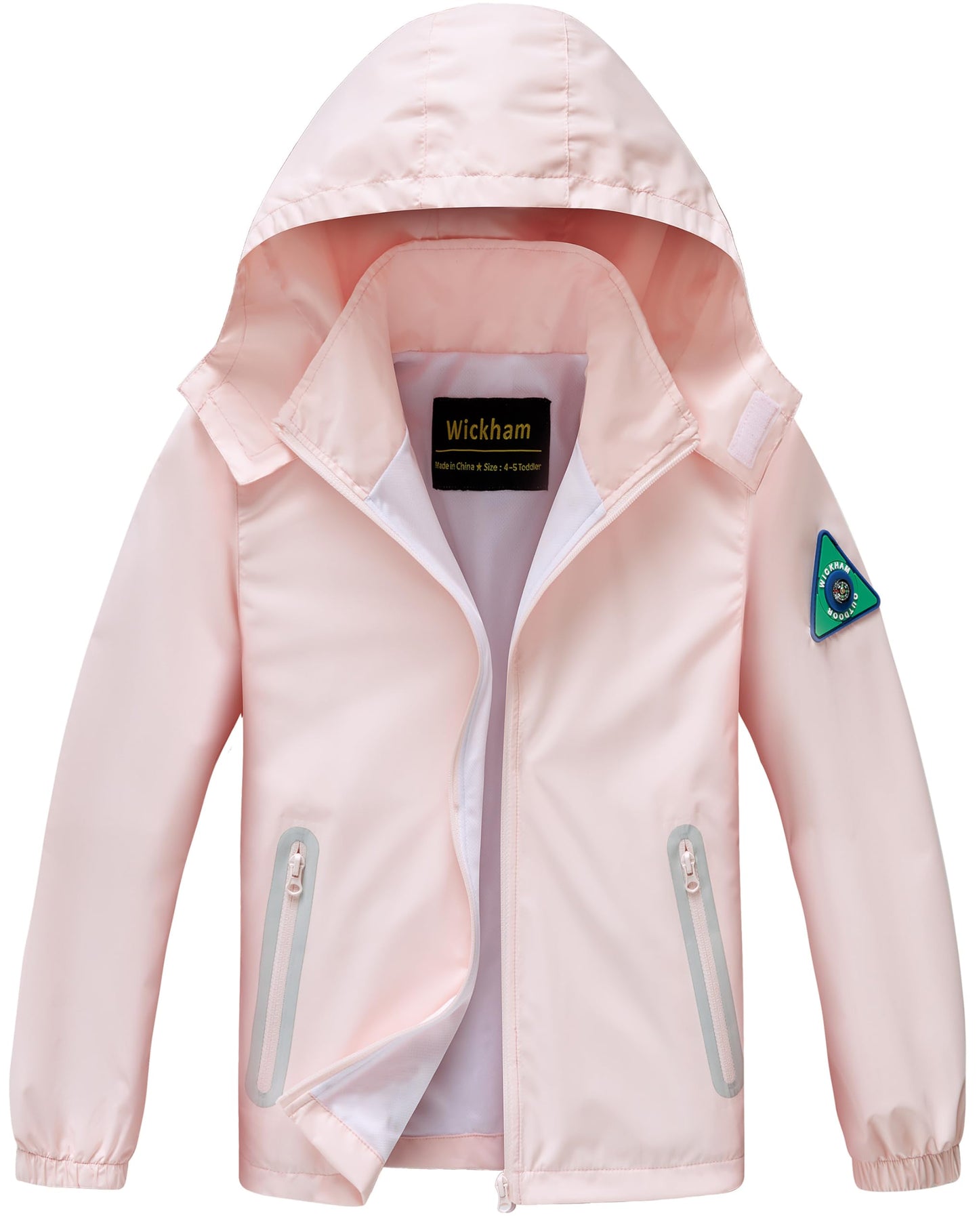 WICKHAM Boys Girls Waterproof Rain Jacket Lightweight Hooded Coat | Breathable Mesh Lining, Easy to Fold Design, Comfortable for School and Outdoor Activities
