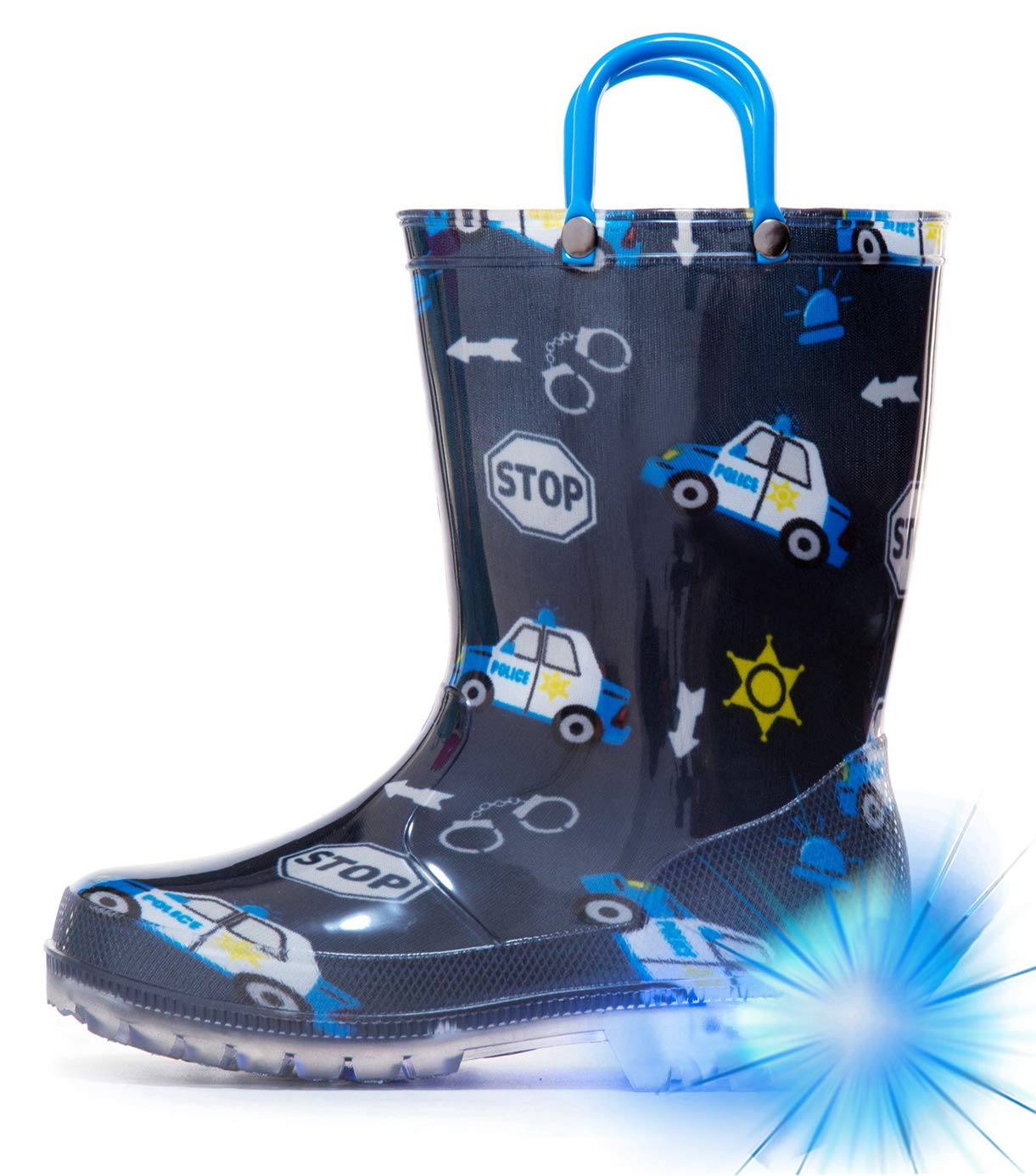HugRain Light Up Rain Boots for Little Kids
