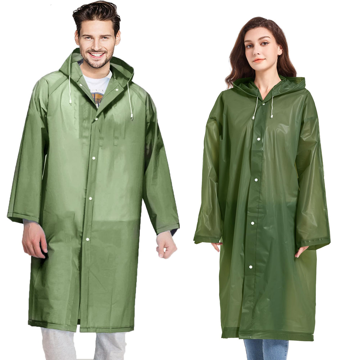 COOY Rain Ponchos for Adults, （2 Pack） EVA Rain Jacket Women Men Rain Coat